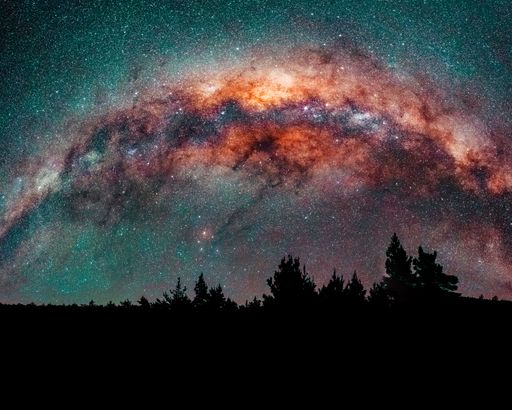 The beautiful view of the night sky with the Milky Way. New Zealand.