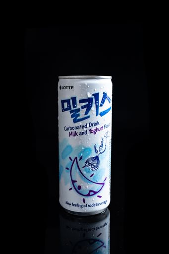 A vertical shot of the Lotte Milk and Yoghurt drink