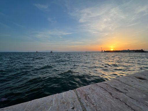 A beautiful shot of the sea during the sunset
