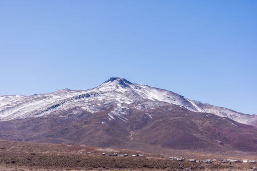 A scenic shot of the Andes mountains covered in snow captured in Mendoza, Argentina