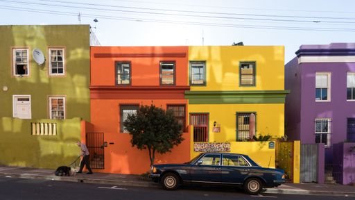 Famous colourful houses in Bo-Kaap, Cape Town, South Africa
