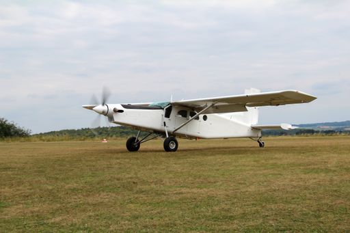 An unpowered plane landing on the airfield