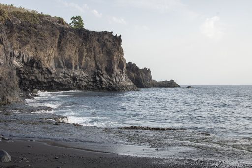 A beautiful shot of a coastal cliff and the sea