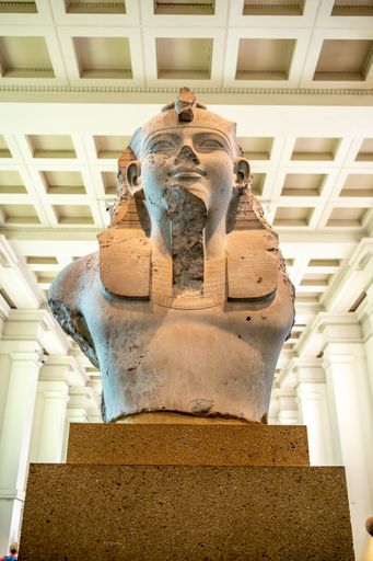 London, UK - August 19, 2022: egyptian exhibits inside the famous British Muesum in London.