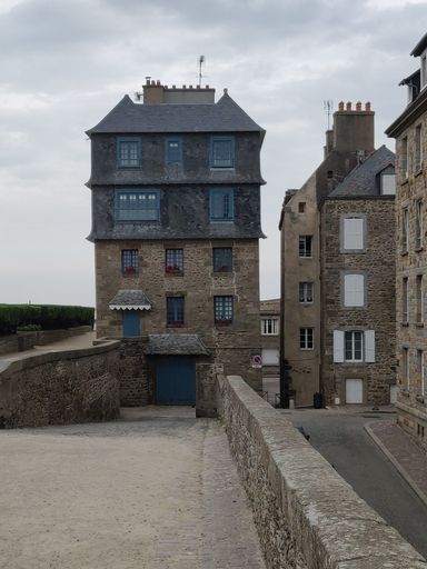 A vertical shot of the Vitre Castle, France
