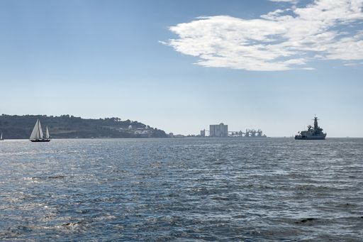 View from a tour ferryboat over the city of Lisbon, Port
