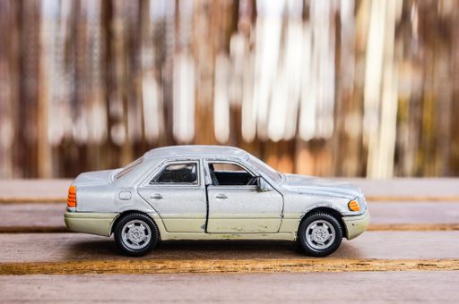 Bburago toy model Mercedes Benz car on a table