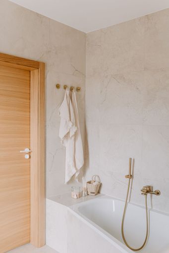 A white porcelain bathroom fixture featuring a shower and a clawfoot bathtub