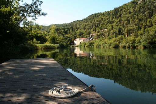 The Krka National Park, a river that flows into the Adriatic sea, located in Dalmatia, Croatia