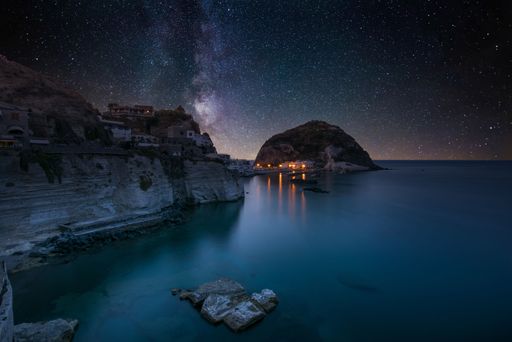milky way on the promontory of sant'angelo in ischia