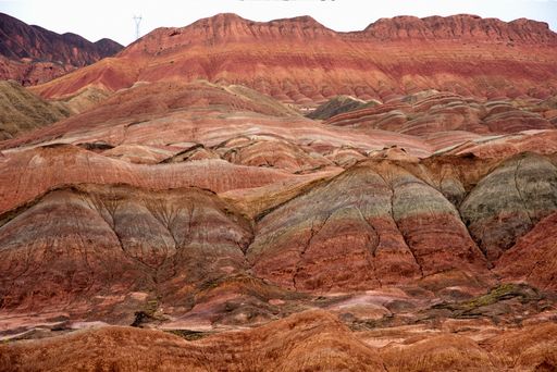 A range of rock formations in Zhangye National Geopark China