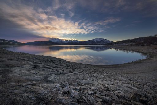 Lago di Campotosto ("Toughfield Lake") is an artificial lake in Abruzzo, Italy