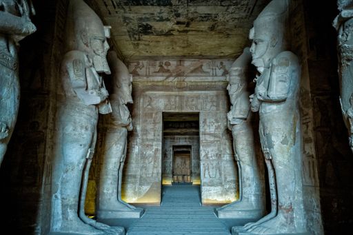 An inside of the Pyramids and Temples around Cairo and Luxor in Egypt