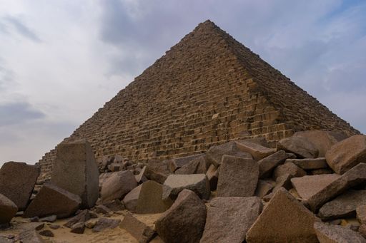 A view of the Great Pyramid of Giza in Egypt