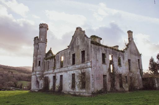 A scenic view of the Artdully castle located in Kenmare county in Ireland