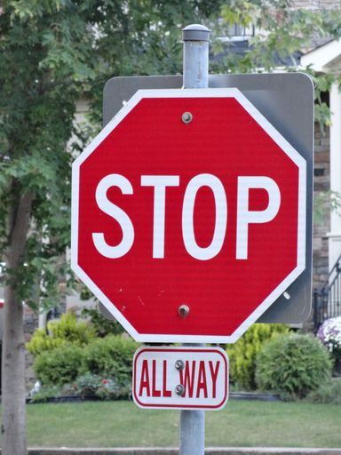 A red stop sign at the street