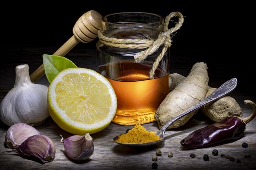 Natural antibiotics vs Coronavirus Covid-19 Garlic Lemon Chili Ginger Curcuma Honey Black pepper