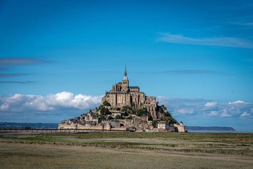 The Mont Saint Michel peninsula on a sunny day
