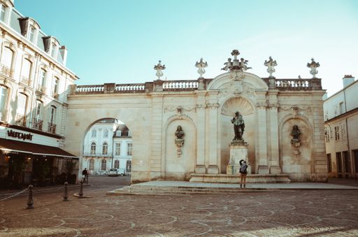 Beautiful vintage landscape shot of the ancient buildings of interior France Nancy.