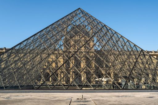 The pyramid of the Louvre Museum in Paris, France