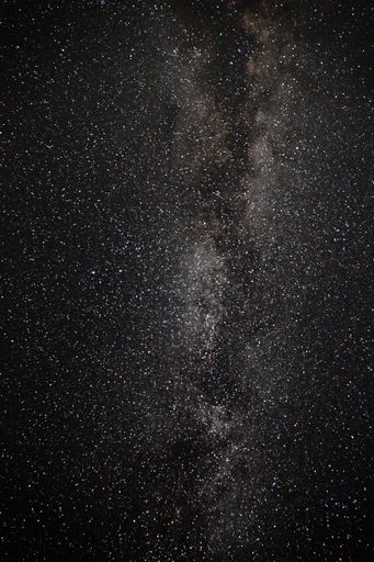A vertical shot of the magical Milky way constellation in a starry sky