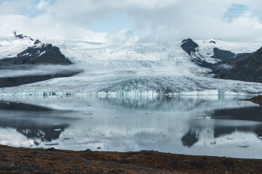 A Vatnajokull glacier in the south of Iceland