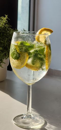 A vertical shot of refreshing mojito