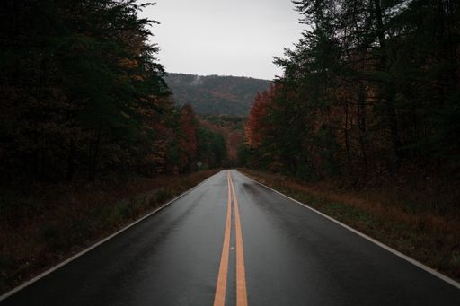A rainy road in the mountains!