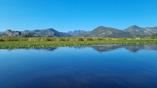 A beautiful shot of the blue Shkodra Lake on a sunny day in Montenegro