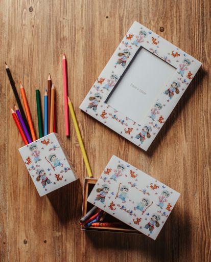 A high angle shot of colored pencils and crayons
