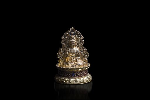 A closeup shot of a Buddha sculpture