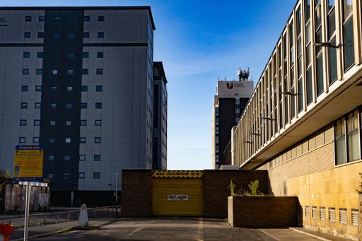 A parking lot situated in the city of Middlesbrough, England