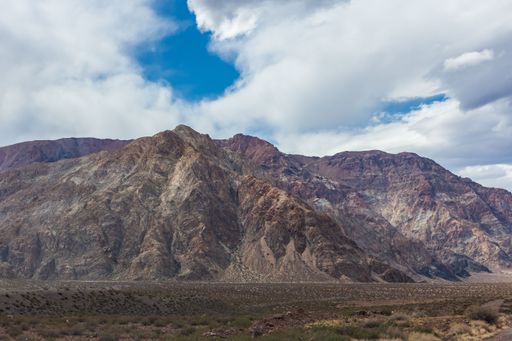 The Andes mountain range under a cloudy sky in the province of Mendoza, Argentina