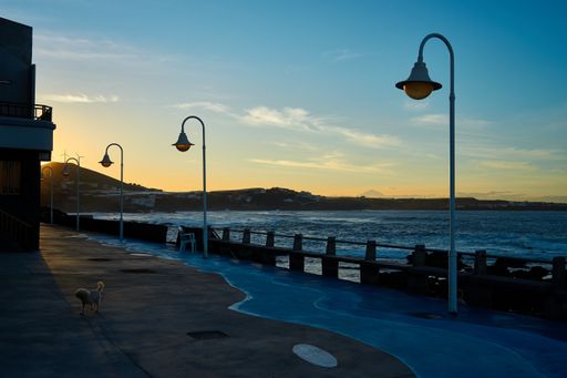 The beautiful sunset on the Agujero beach, Galdar, Gran Canaria, Spain