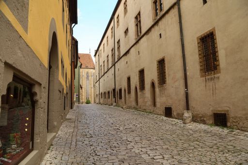 The empty streets of the old town of Rothenburg ob der Tauber, Germany