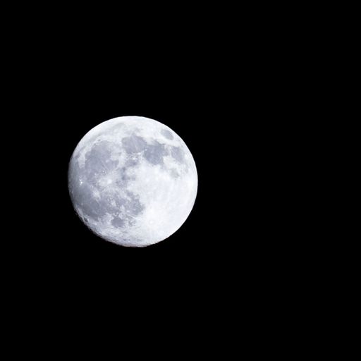 A low angle closeup shot of the bright moon at night