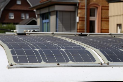 A closeup of adhesive solar panels