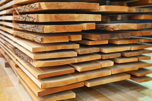 The Raw stacked wooden planks