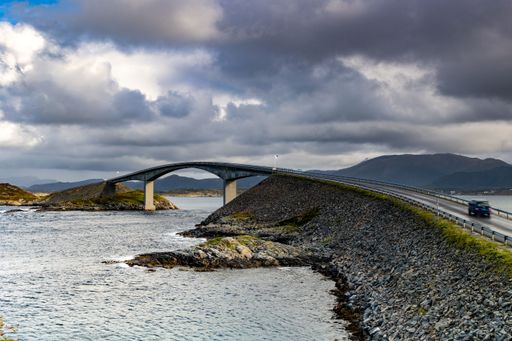 A beautiful shot of the Atlantic Ocean Road bridge in Norway