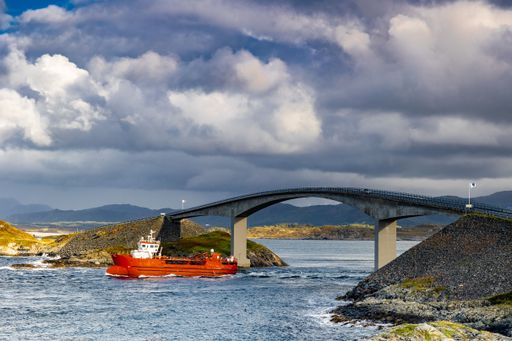 A beautiful shot of the Atlantic Ocean Road bridge in Norway