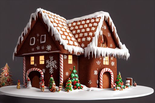 A closeup shot of a beautiful a ginger bread house for Christmas