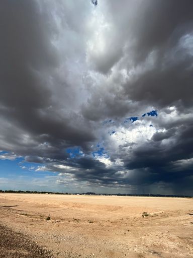 A stormy clouds over the desert in El Paso, Texas