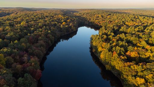 Overlooking a private lake in Northeast Pennsylvania