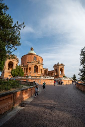 Italy, October 2022 - architectural and artistic views of the sanctuary of the Beata Vergine di San Luca on the hill of Bologna
