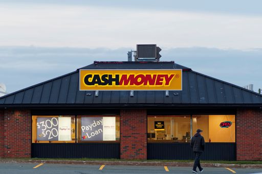 ST. JOHN'S, NEWFOUNDLAND AND LABRADOR, CANADA, MAY 16, 2022.  A Cashmoney store offering payday loans, taken on May 16, 2022, in St. John's.